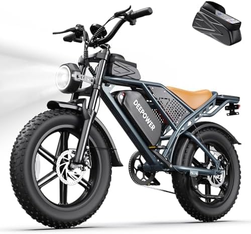 DEEPOWER Electric Bike for Adults,1500W Peak Motor 30MPH Electric Dirt Bike,Dual Suspension Ebikes for Adults, 20" Fat Tire E Bike with 624Wh 40 Miles Battery,UL2849 Tested