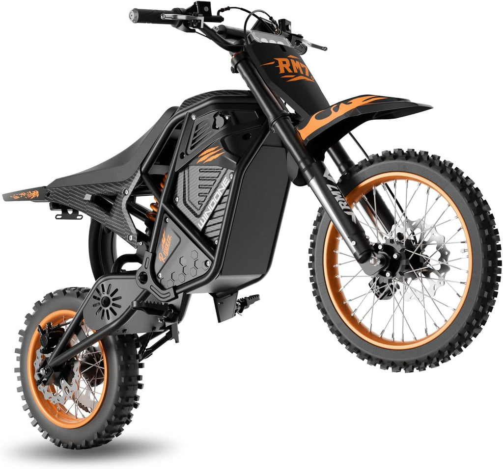 Windone RM7 Electric Dirt Bike for Teens Adults Age 13+, 2200W Peak Ebike, 48V 22.5Ah Up to 37MPH & 45-Mile Electric Motorcycle, 14"/12" Off-Road Tire E-Bike, Dual Hydraulic Brakes, Full Suspension