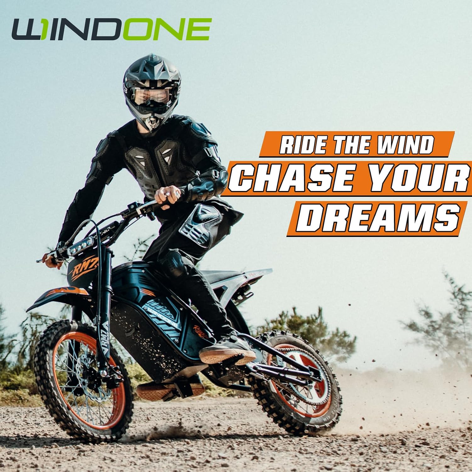 Windone RM7 Electric Dirt Bike for Teens Adults Age 13+, 2200W Peak Ebike, 48V 22.5Ah Up to 37MPH & 45-Mile Electric Motorcycle, 14"/12" Off-Road Tire E-Bike, Dual Hydraulic Brakes, Full Suspension